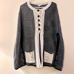 ANTHROPOLOGIE WOOL PONCHO SWEATER